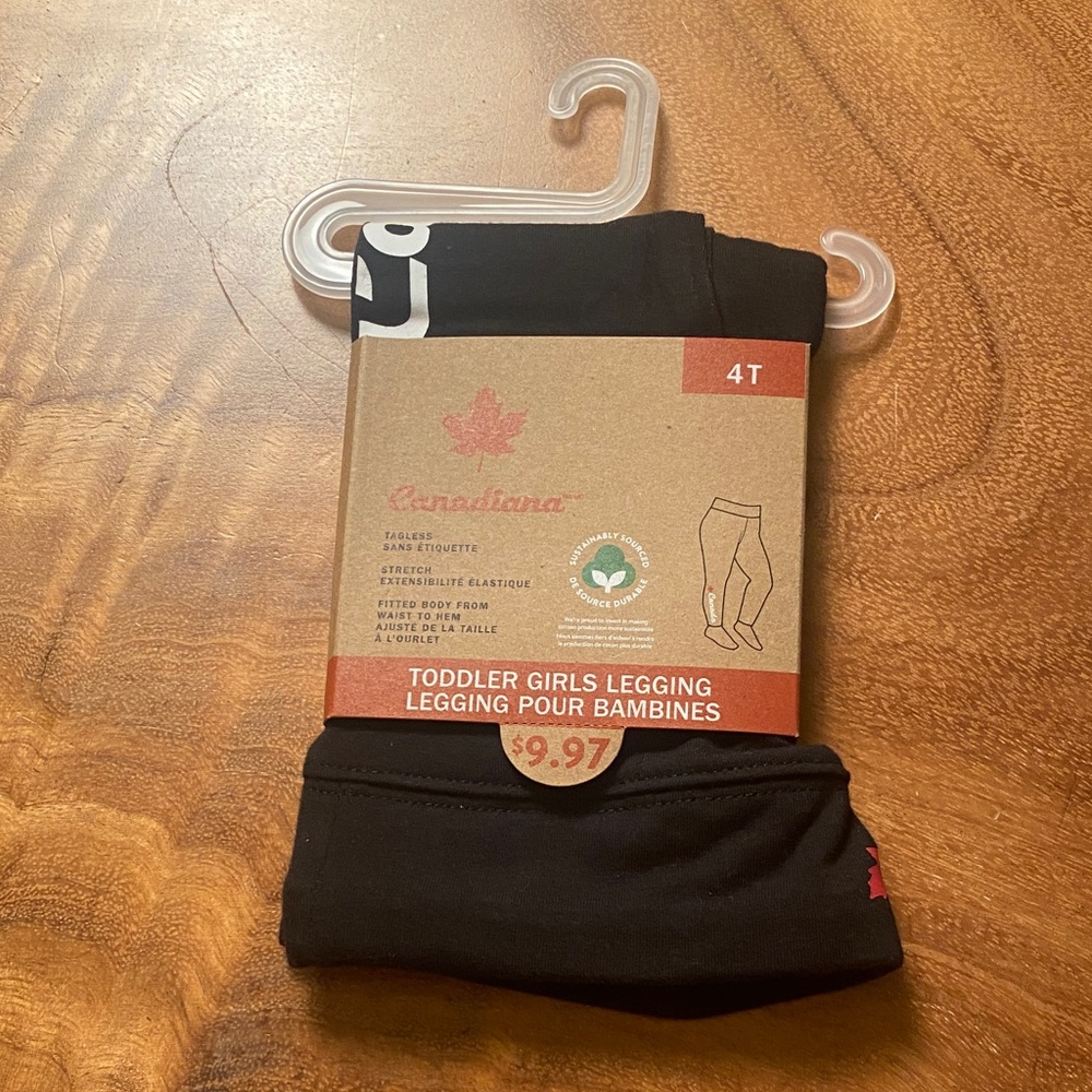 Canadiana Toddler Girls Black Leggings